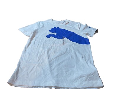 Puma NWT Mens Blue/White Short Sleeve Shirt! Small