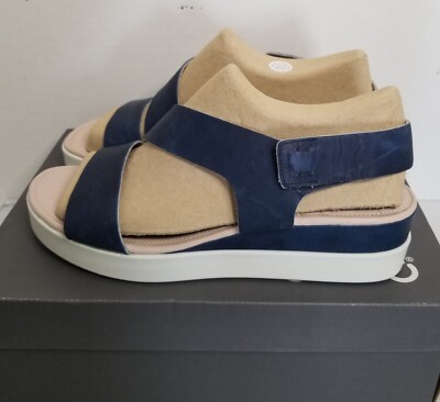  Womens ECCO Touch Sandal Plateau Sz 10-10.5 Indigo  New In Box Danish Design