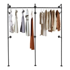 Clothing Rack, Heavy Duty Clothes Rack, Wall Mounted Display Garment Rack Black