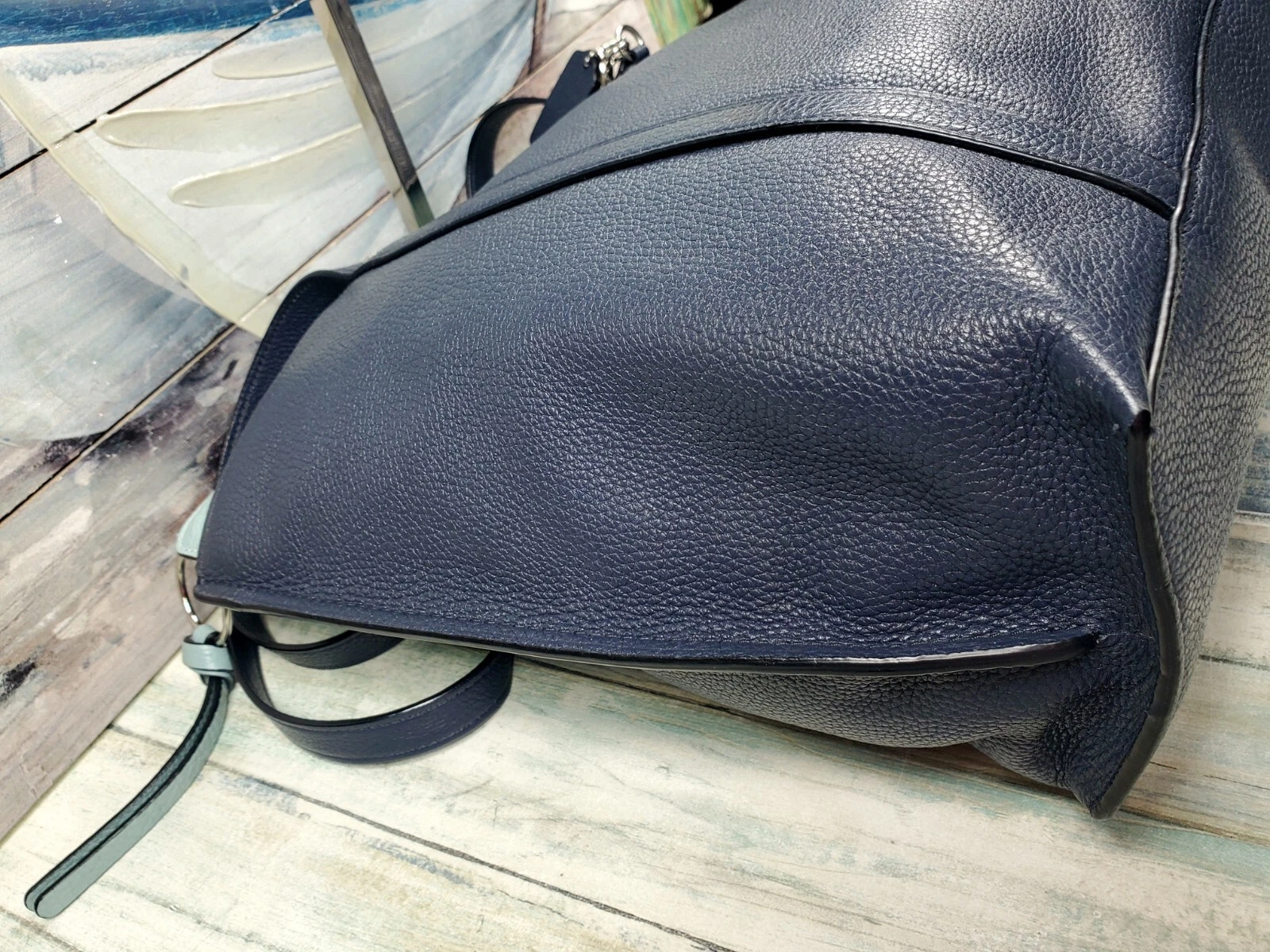 Coach May Borsa grande in pelle di ciottoli a mezzanotte 1573 usata in ottime condizioni