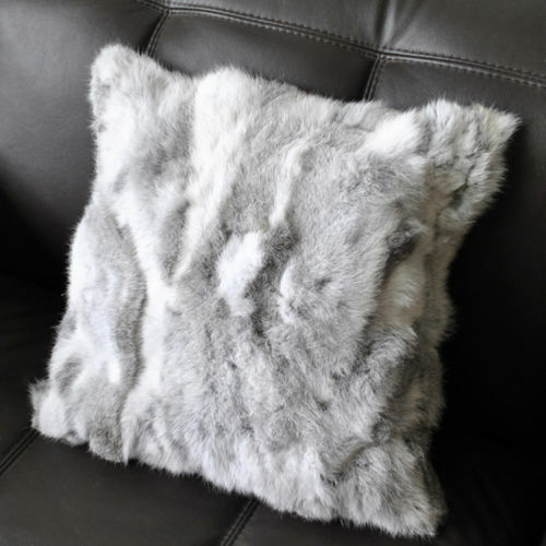 Real Rabbit Fur Blanket Real Fur Pillow Cushion Cover Carpet Rug Throw Leather - Picture 13 of 20