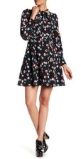 Marc Jacobs L84034 Women's Black Candy Print Silk Fit & Flare Dress Size 0