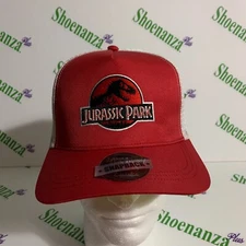 Headgear Classics Hat Jurassic Park 1993 Dino Dinosaur Trucker Snapback Red Cap