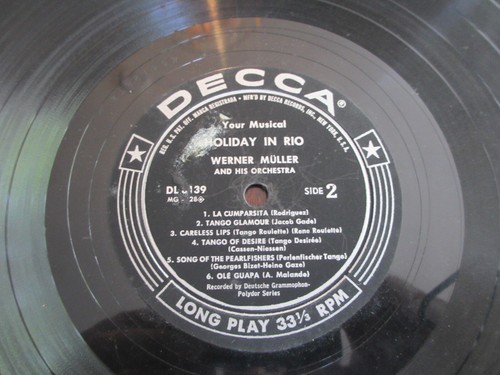 Werner Muller Und Sein Orchester Holiday In Rio DL 8139 Decca Records Vinyl - Picture 7 of 7