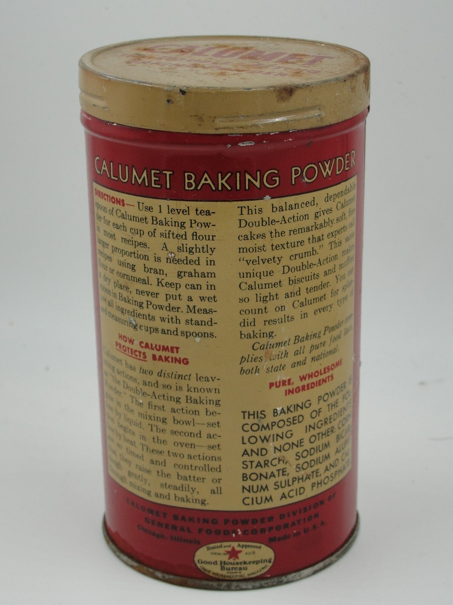 Antique CALUMET BAKING POWDER TIN LITHO CAN NATIVE AMERICAN