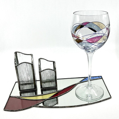 Susan Fullenbaum Havdalah Set - Handmade Stained Glass