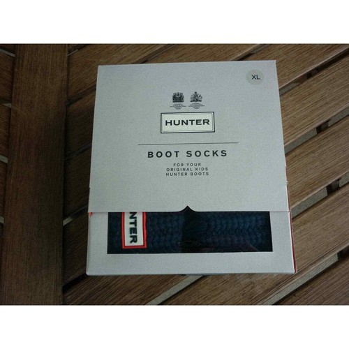 Hunter Kids Bright Navy Half Cardigan Welly Boot Socks XL 4-6 K - Picture 1 of 5