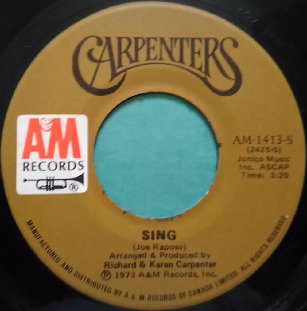 Carpenters - Sing - A&M Records - AM-1413-S - 7