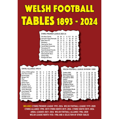 Welsh Football Tables 1893-2024 - Statistics book - Wales soccer - 4th edition