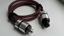 1.5m US mains HIFI 6N Copper AC Power Cord Cable Rhodium Plug Connector