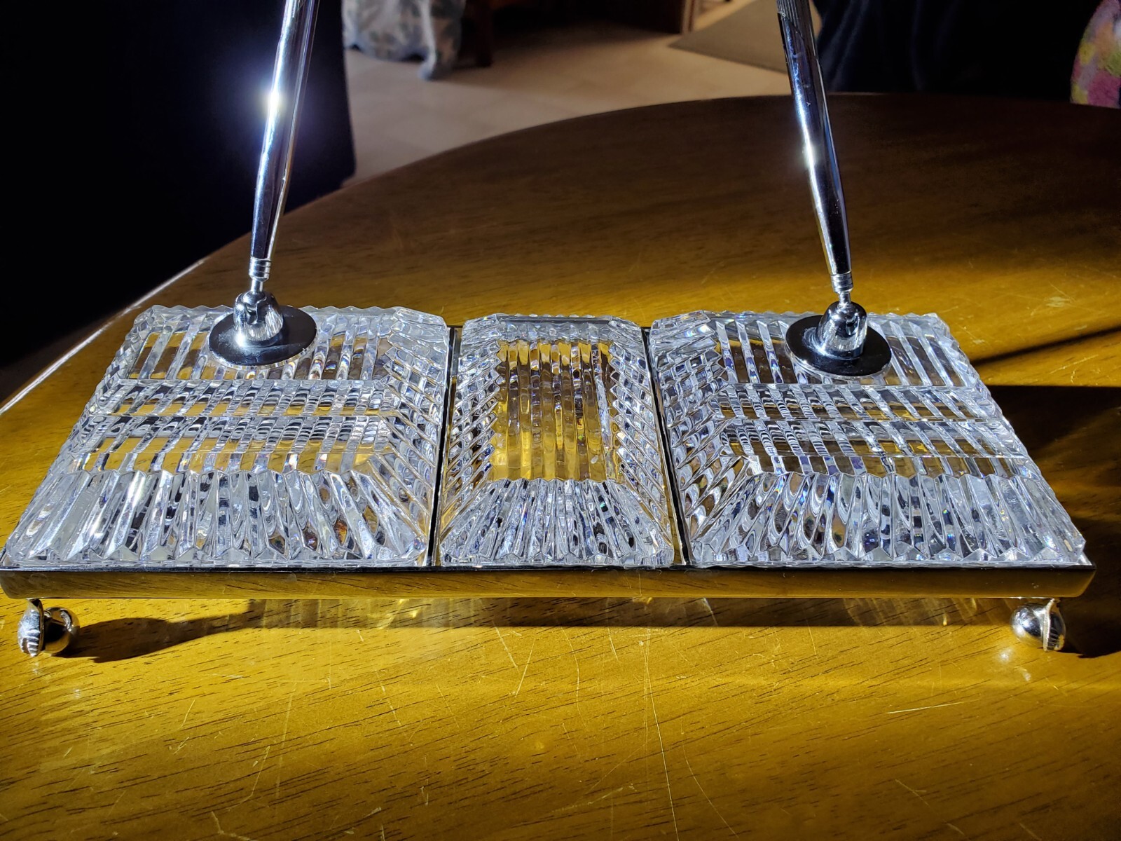 VINTAGE NEW WATERFORD CRYSTAL EXECUTIVE DESK PEN SET (2) in BOX 1980