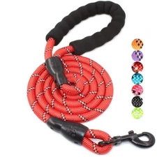2/4/5/6 FT Dog Leash with Comfortable Padded Handle and Highly Reflective Thr...