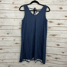 Sinuous Boutique Blue Tie Back Tank Swing Trapeze Dress Size XS