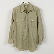 Vintage 70s FSC Enduro Poplin Perma Press Button Work Shirt Mens Medium Made USA