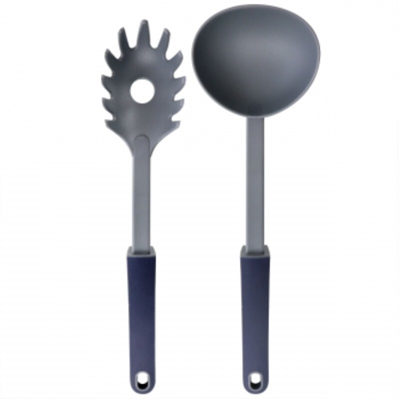 Oster Bluemarine 2 Piece Ladle And Pasta Server Utensil Set In Navy Blue