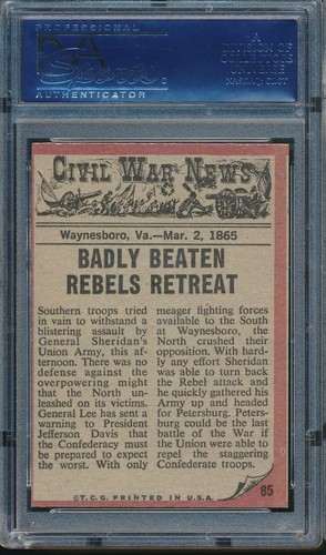 1962 Topps Civil War News #85: Attacked from Behind ~ PSA 9 mc - Picture 2 of 2