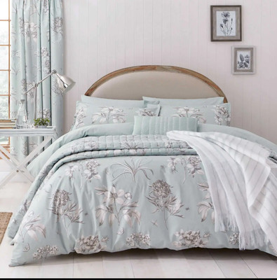 Sanderson Etchings Roses Double Duvet Set Duckegg Brand New Inc