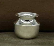 925 sterling silver handmade plain kalash or pot, water or milk kalas  sv163