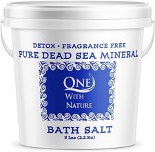 One With Nature Bath Salt Dead Sea Bath Salts Fragrance Free 5 Lb