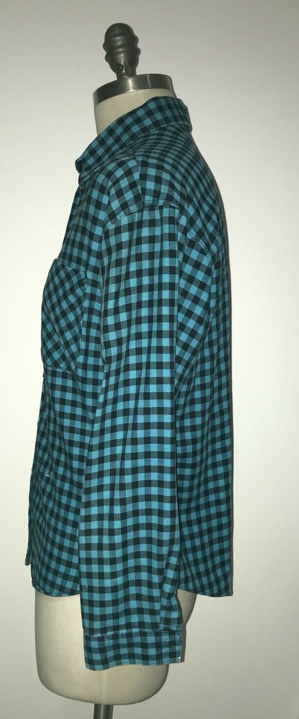 VINTAGE 1970s St Michael M & S Blue/Black Blouse/Top, Size 14, (tlc required) 5