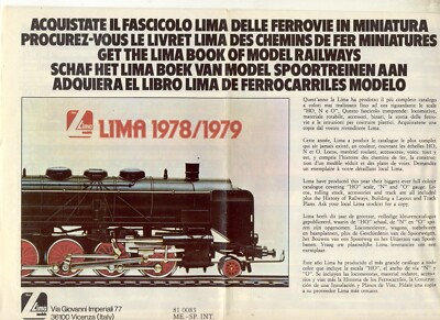 LIMA catalogue 1978/79 International HO Scale 1/87 folder IT F E D SP NL aa