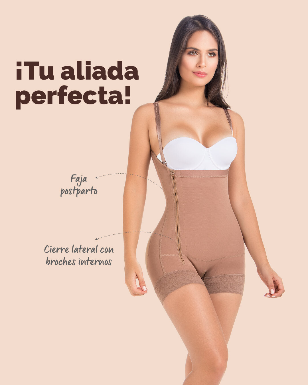 MariaE Postpartum Strapless Body Shaper with Side Zipper for Tummy Control and Waist Slimming