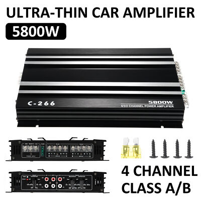5800W Watt 4 Channel Car Truck Amplifier Stereo Audio Amp Speaker System I6Z3