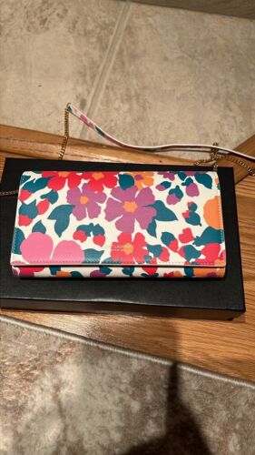 Saint Laurent Floral Flap Leather Wallet on Chain - Picture 4 of 11