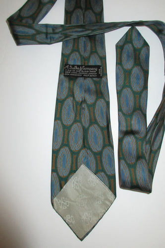 Vintage 1960er A. Sulka & Co Paris Herren Seidenkrawatte geometrisches Muster Design - Bild 4 von 5