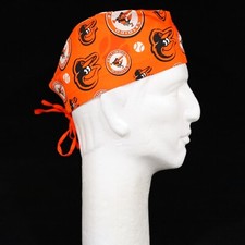Baltimore Orioles on Orange Theme Scrub Hat