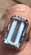 Ostby Barton Aquamarine antique ring
