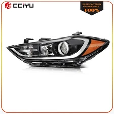 Headlights Assembly For 2017 2018 Hyundai Elantra Black Left Side Replacement