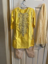 Indian Pakistani Girls 3PC Embroidered Lawn / Cotton Kameez Trouser Suits