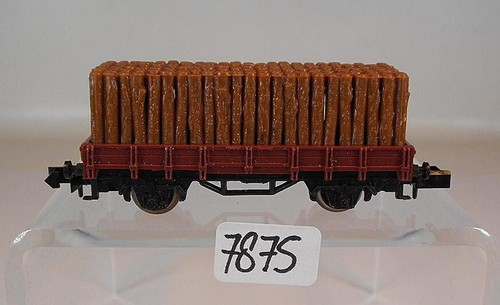 Arnold Spur N 1/160 Flachwagen mit Holz beladen 2-achsig der DB #7875 | Zustand: Gebraucht