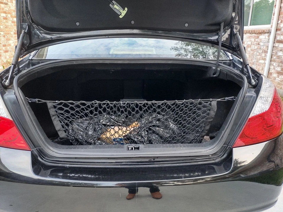 Red de carga de malla estilo sobre maletero para INFINITI M35 M35h M37 M45 M56 2003-2013 Foto 2 de 4