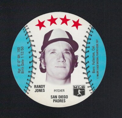 1977 MSA Detroit Caesars Discs RANDY JONES San Diego Padres MINT