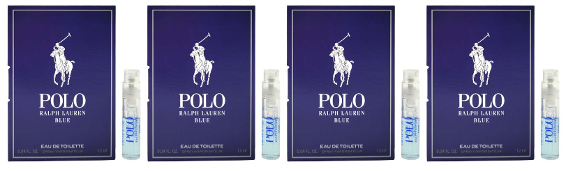 Polo Blue от Ralph Lauren для мужчин, 1,2 мл / 0,04 унции, флакон-спрей EDT (4x, 6x, 12x)