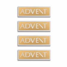 Advent Speaker Logo Badge Emblem Pair Aluminum 57mm 2.24" X17mm 0.66" GOLD