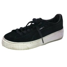 Puma Womens US 8 EU 38.5 Black Suede Platform Sneakers Shoes
