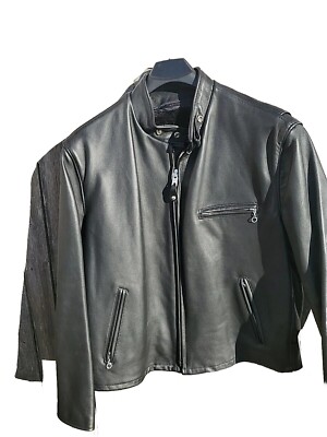 Schott Nyc 141-Naked Cowhides Racer Biker Made in USA Black