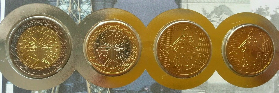 [SJ] France Euro Coin 2002 Building Eiffel Tower Currency Money FDC (coin cover) - Image 3 of 4