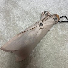 BURBERRY Folding Umbrella Beige Pattern Ruffle Design Authentic Limited