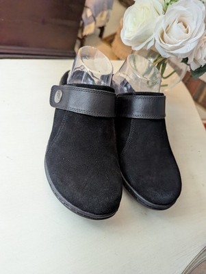 Clarks Collection Women Ultimate Comfort Leather Mulu Clog shoes sz 8M EUC!