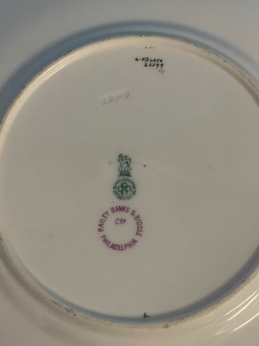 6 Royal Doulton Salad Plates Turquoise Floral Gilt Herbert Bettley 8" HB6050 - Picture 18 of 22