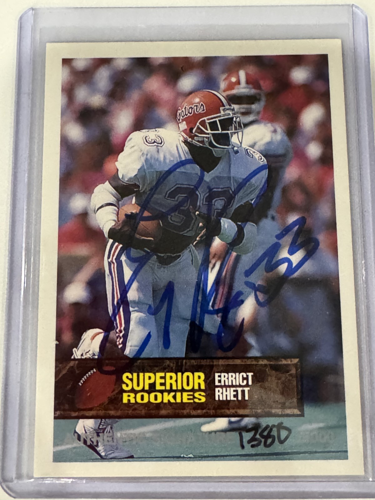 Errict Rhett 1994 Superior Rookies /5000 Buccaneers Gators Auto Football Card