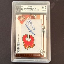 2012-13 Limited Sven Baertschi RC Logo Patch Auto Card /499 ACA 8.5 Collectible