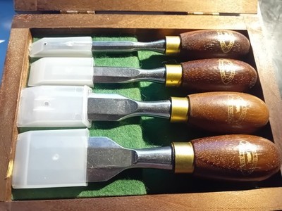 Crown Tools Stechbeitel Set Mini glanzgeschliffen 4-tlg.
