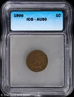 1900 1C Indian Head Cent ICG AU 50