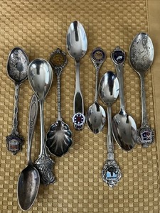 Vintage Mixed Lot of 9 Travel Souvenir Collector Spoons