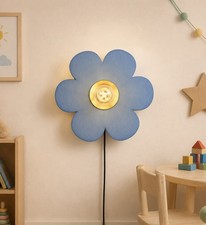 Flower Wall Light Daisy Style Plug In Wall Mounted Lamp Blue